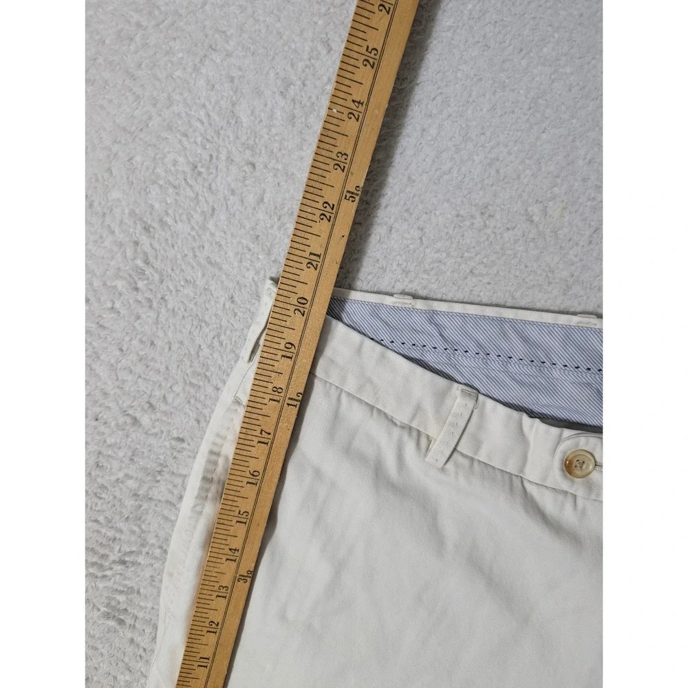 Peter Millar Shorts Mens 36/9 Cream Flat Front‎ Cotton Twill Casual MC00B31